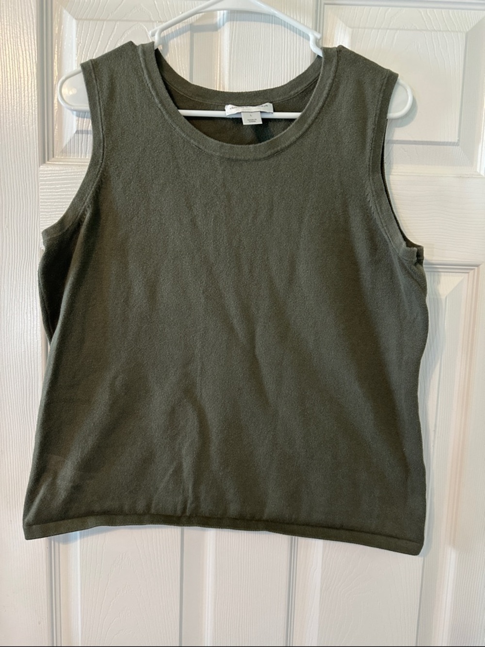 Christopher & Banks Olive Green Sleeveless Knit Tank (L)